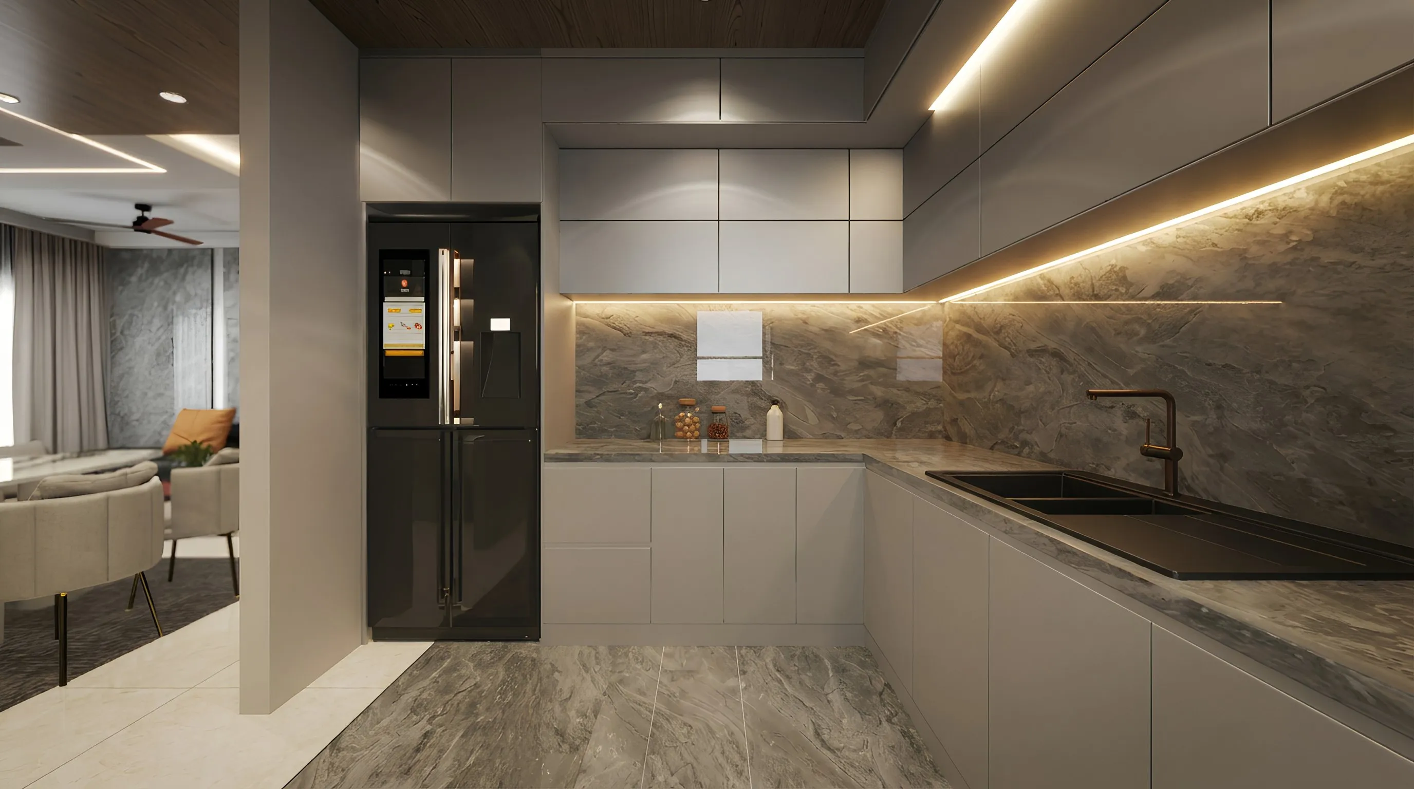 Modular Kitchen with Granite Top
